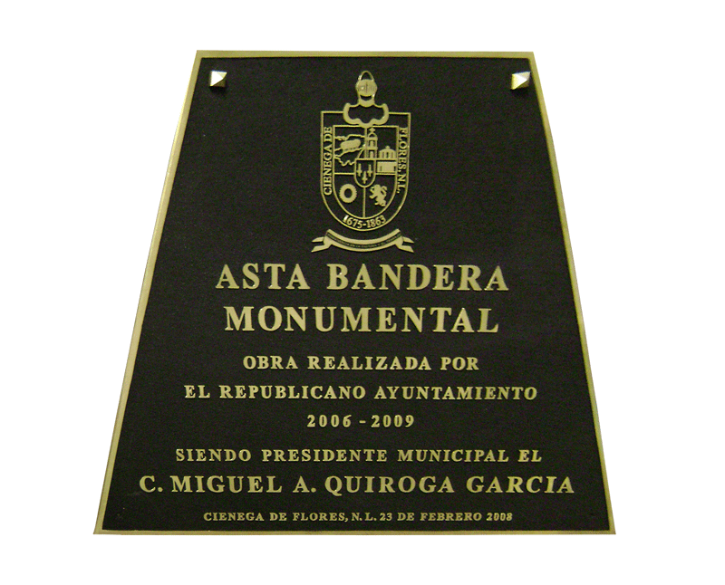 Placa fundida en bronce
