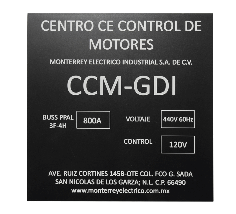 Placa tipo industrial